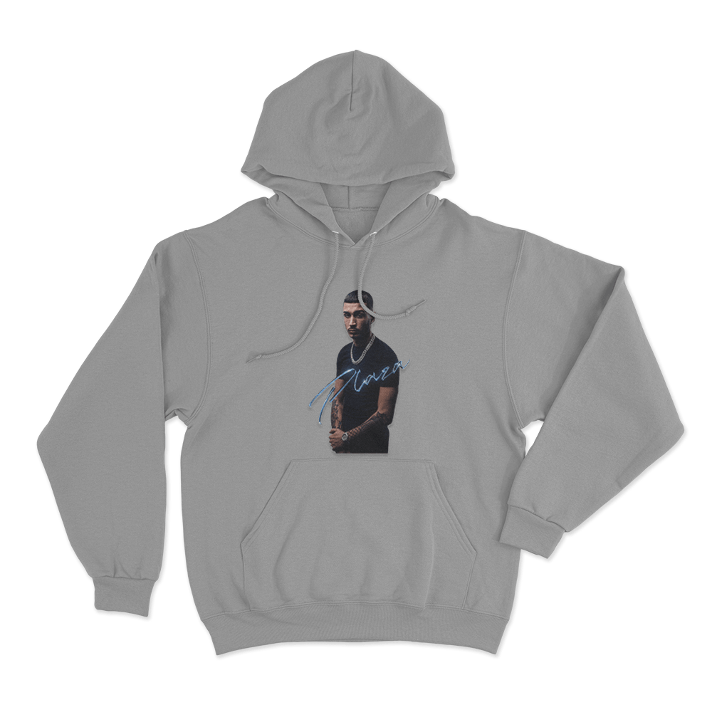 Plaza Signature Portrait Unisex Hoodie Grey Plaza Signature Portrait Unisex Hoodie Grey