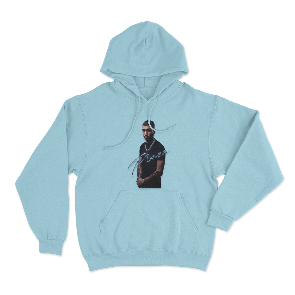 Plaza Signature Portrait Unisex Hoodie Sky Blue Plaza Signature Portrait Unisex Hoodie Sky Blue