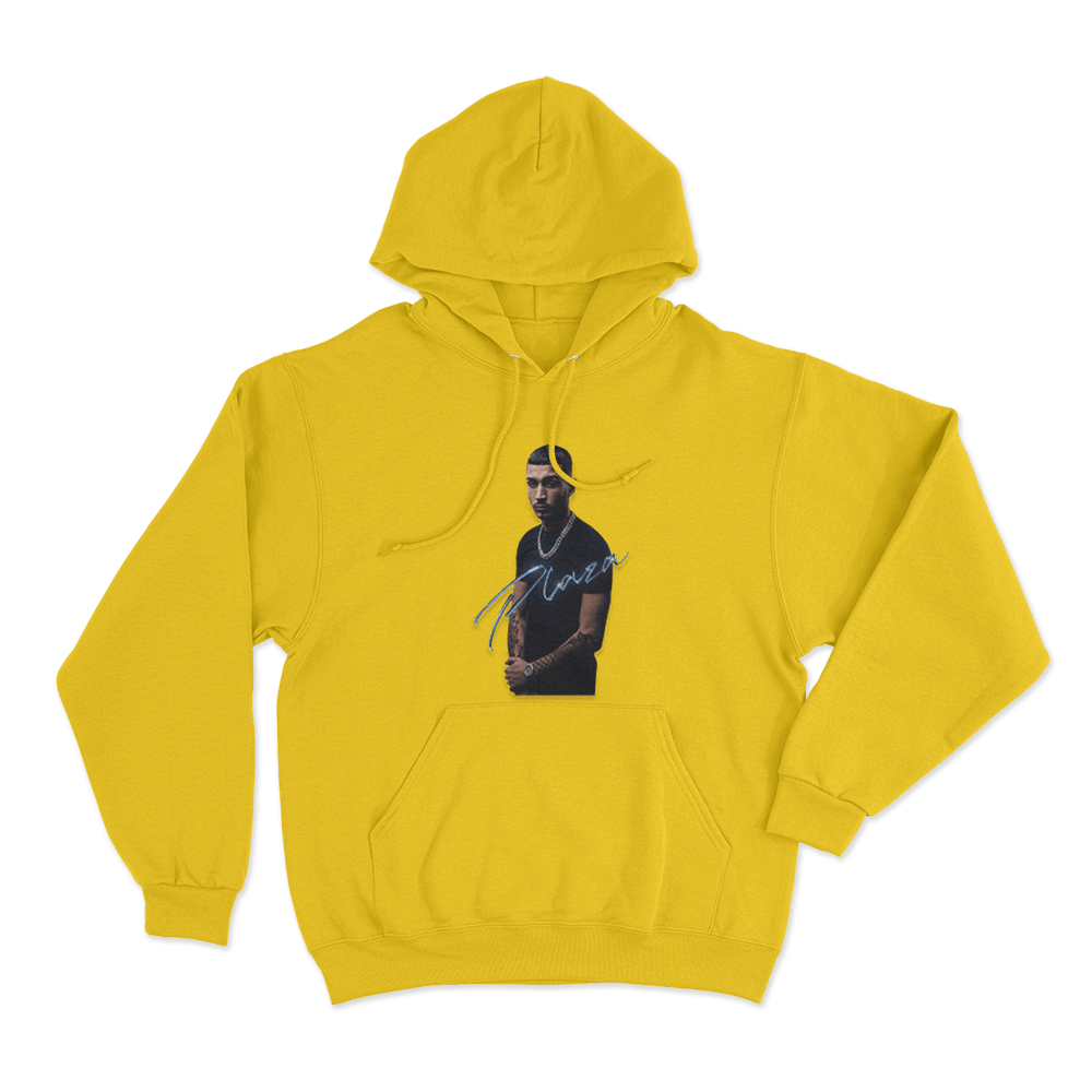 Plaza Signature Portrait Unisex Hoodie Yellow Plaza Signature Portrait Unisex Hoodie Yellow